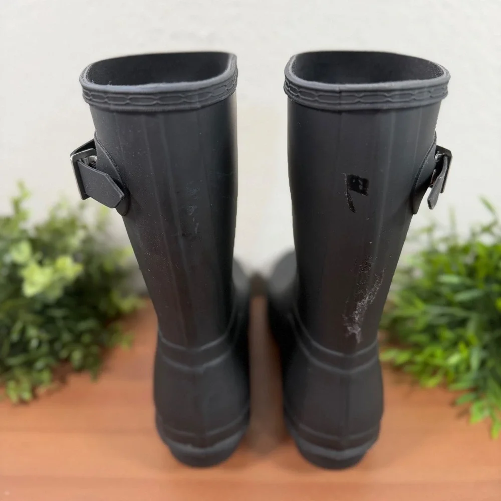 Hunter Women's Original Back Adjustable Short Rain Boots Black Size 9